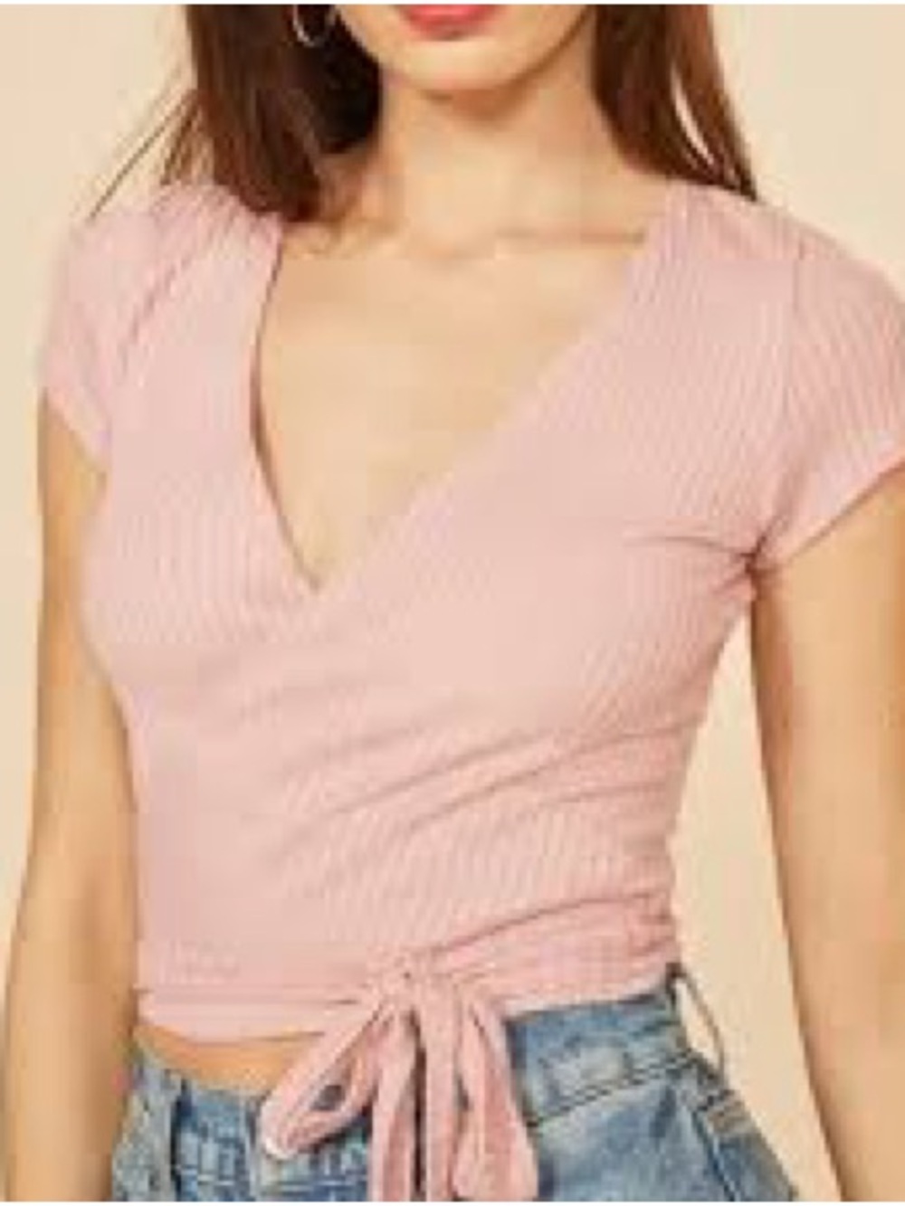 Reformation Wrap Knit Top, Rose